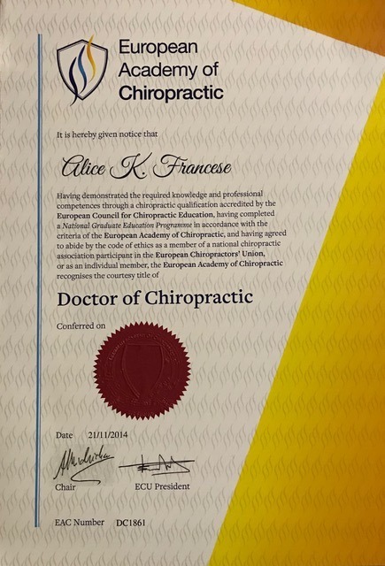 Diploma di dottorato in chiropratica